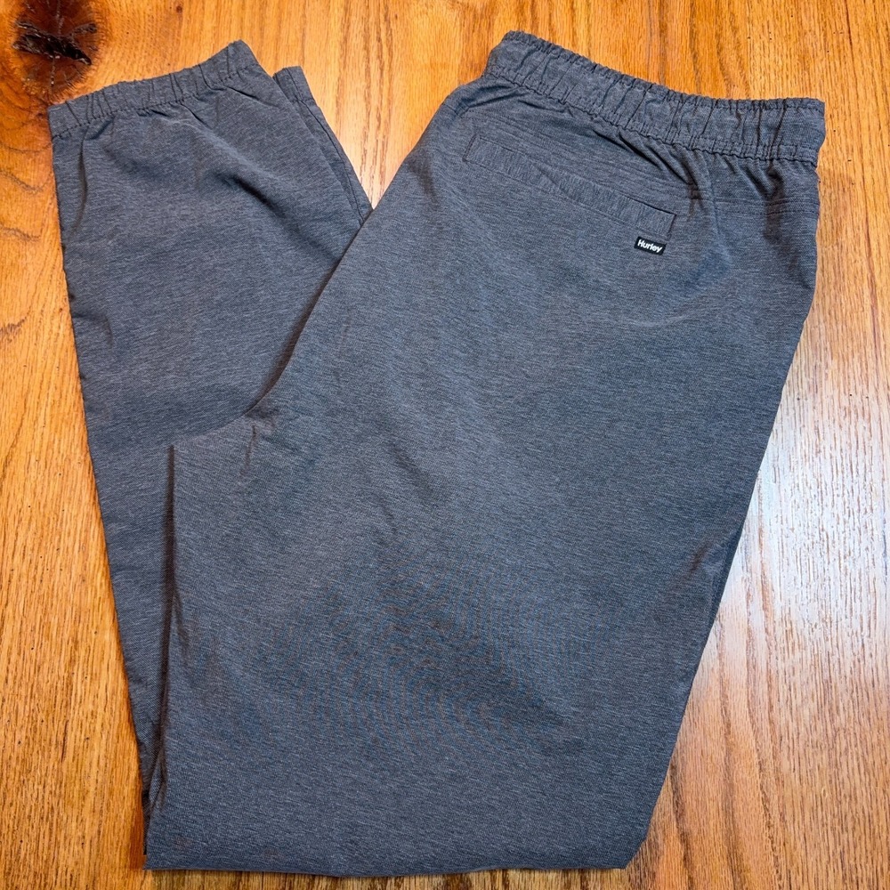 Hurley Tech Twill Joggers Pants Mens‎ XXL (38X31) Grey Stretch Drawstring